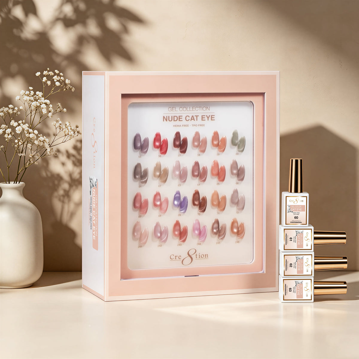 Cre8tion Nude Cat Eye Gel Set - 24 Colors, 0.5 fl oz Each