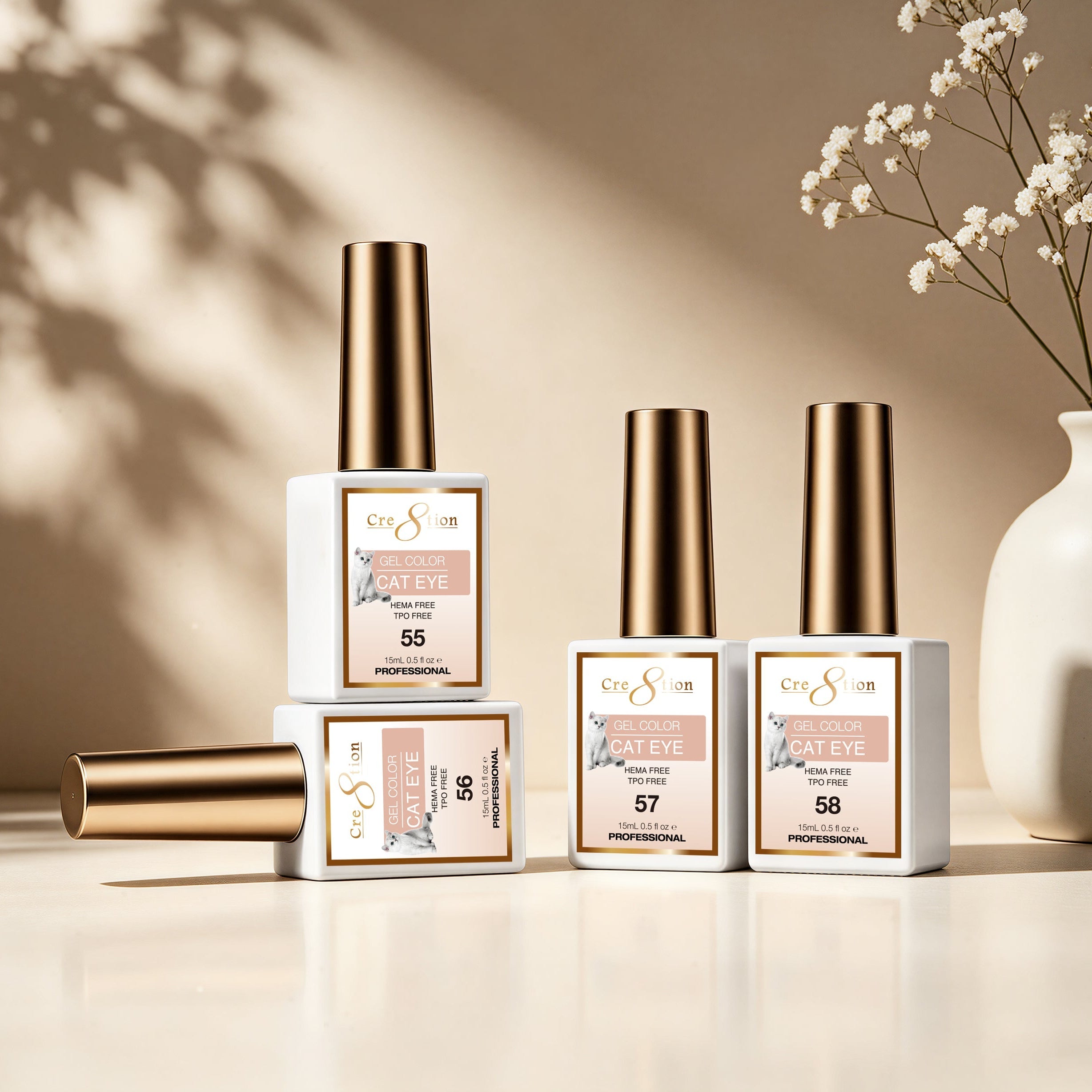 Cre8tion Nude Cat Eye Gel Set - 24 Colors, 0.5 fl oz Each