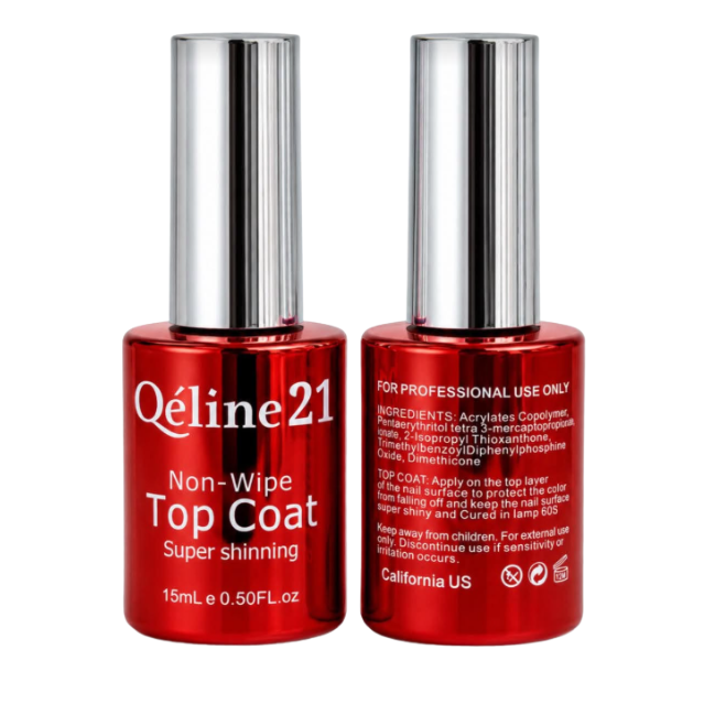 Qéline21 Non-Wipe Top Coat - 0.5 fl oz (15 mL)