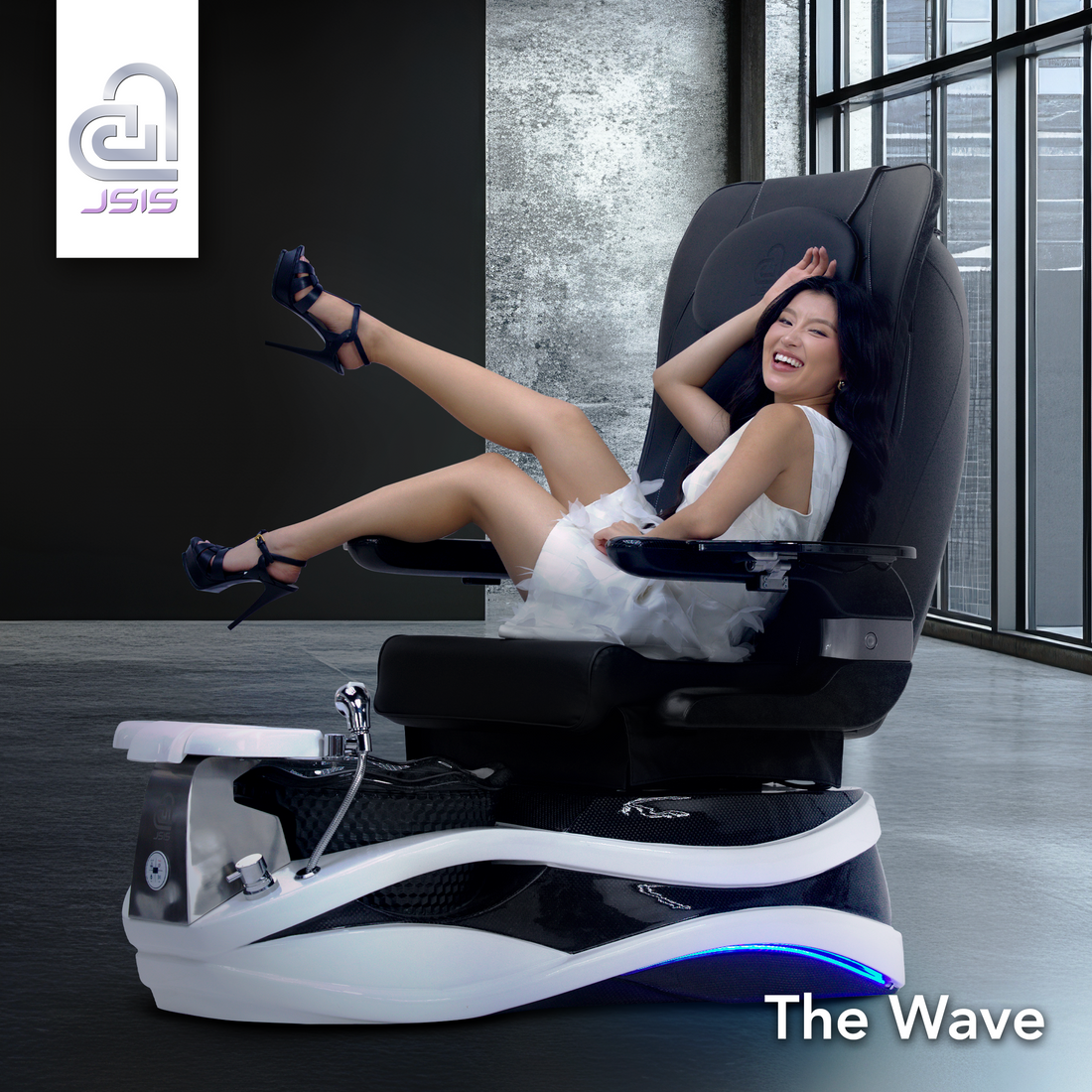 JSIS - Pedicure Spa Chair - Model A - The Wave - FREE Olivia Stool