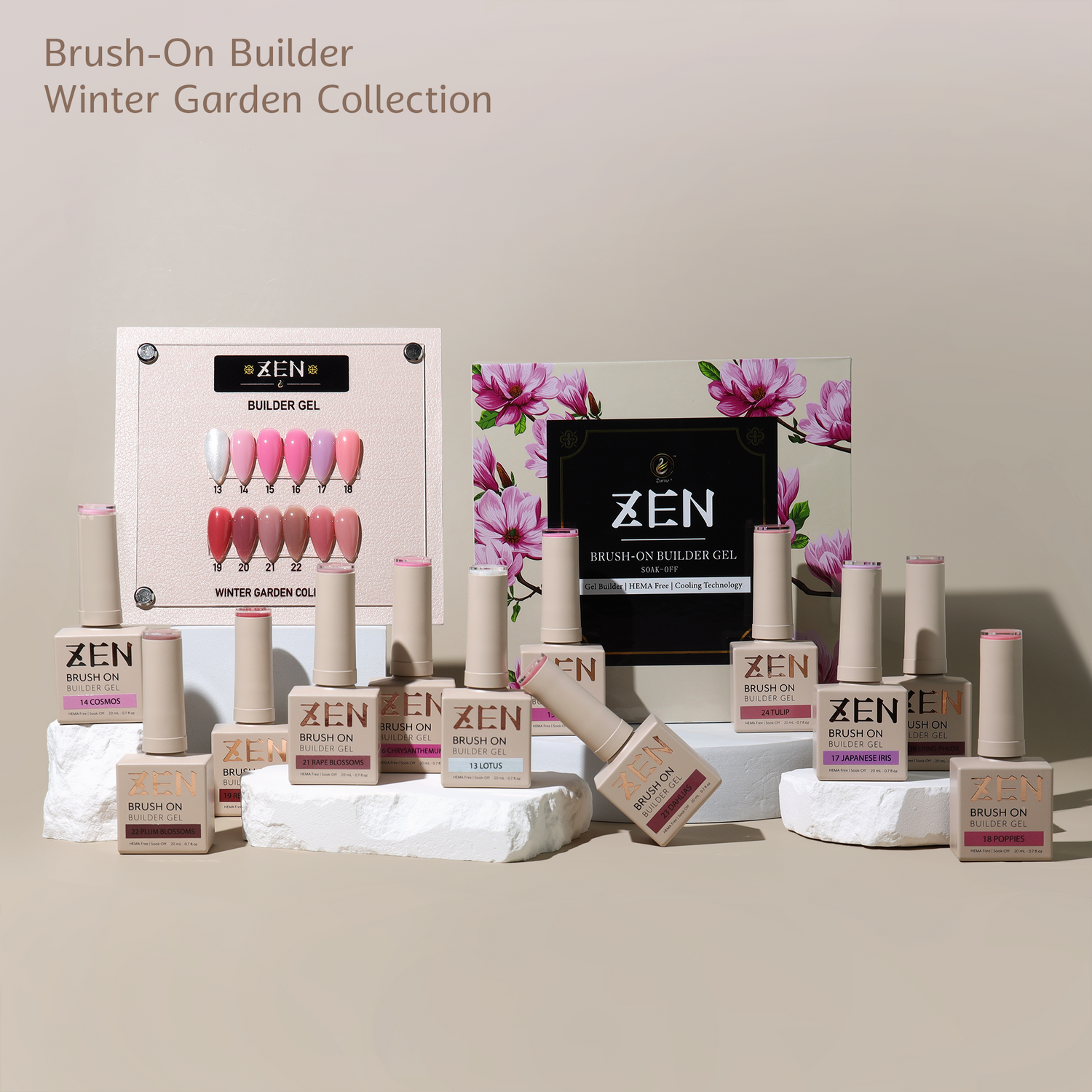 Zen Builder Gel Brush On Builder Gel Winter Garden Collection Full Collection 