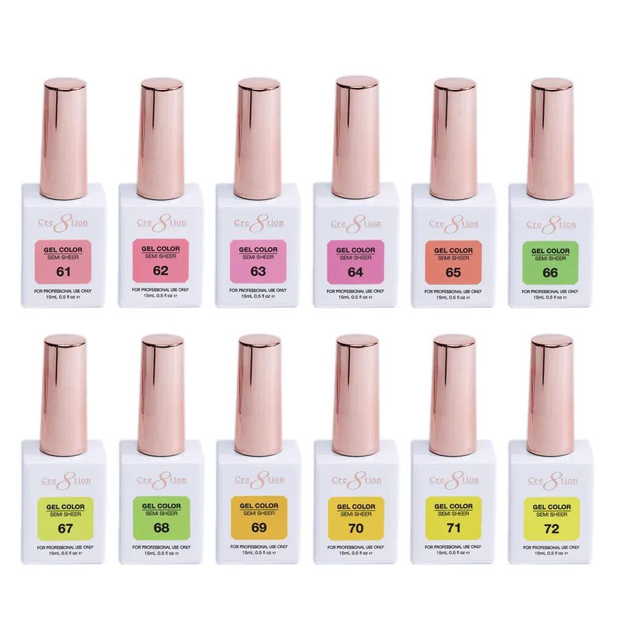 Cre8tion Kit (72 Colors) - HEMA Free SEMI-SHEER 0.5oz (HEMA Free) - SKU 38037
