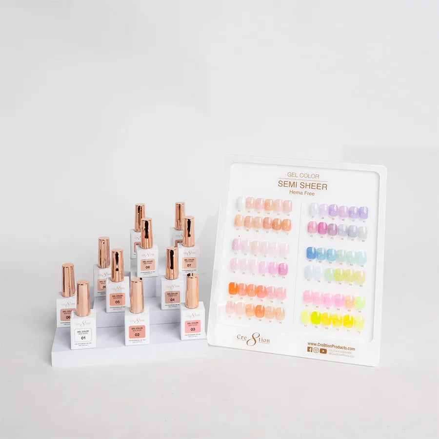 Cre8tion Kit (72 Colors) - HEMA Free SEMI-SHEER 0.5oz (HEMA Free) - SKU 38037