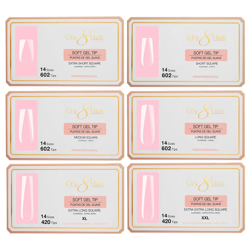 Cre8tion Soft Gel Tips - SQUARE