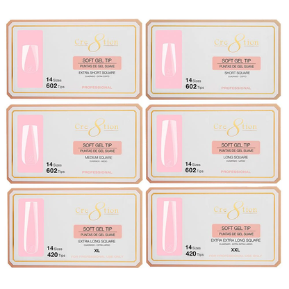 Cre8tion Soft Gel Tips - SQUARE