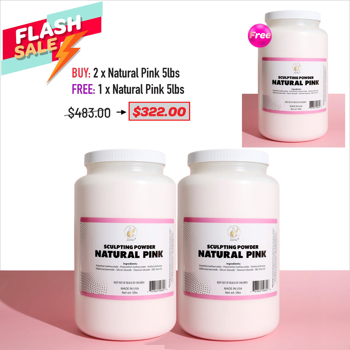 FLASH SALE - 5lbs Crystal Clear / Natural Pink Bundle