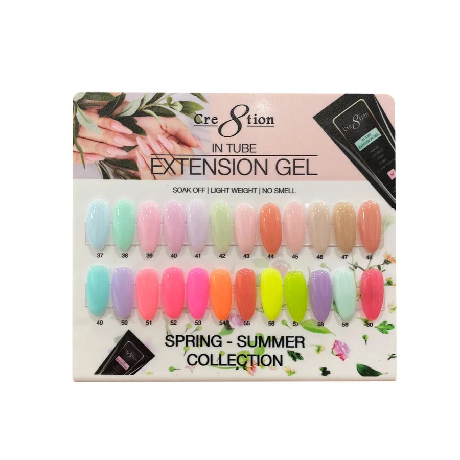 Cre8tion In Tube Extension Gel Set 24 Colors - SPRING &amp; SUMMER (