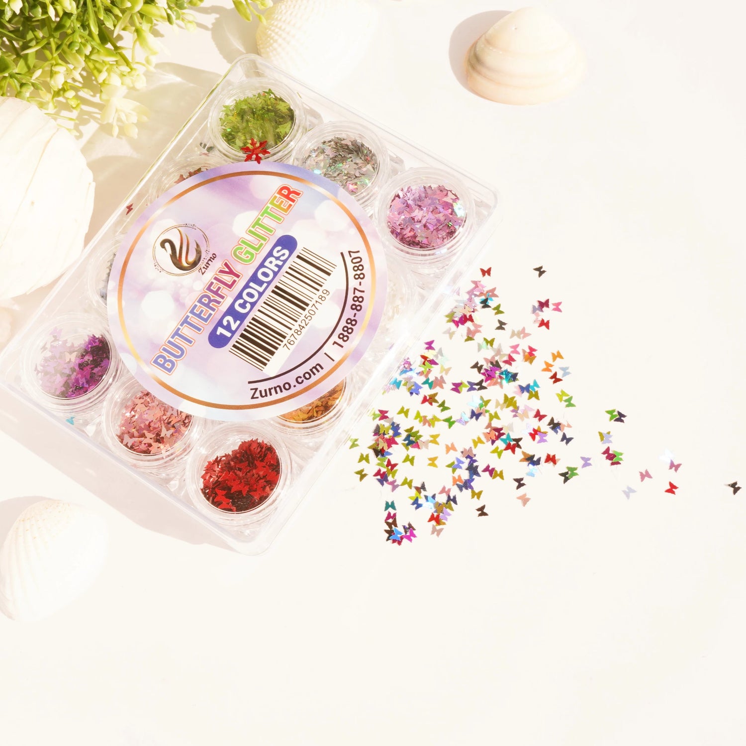 [CLEARANCE - NO REFUND/NO RETURN] Nail Art Butterfly Glitter - 3 Sets