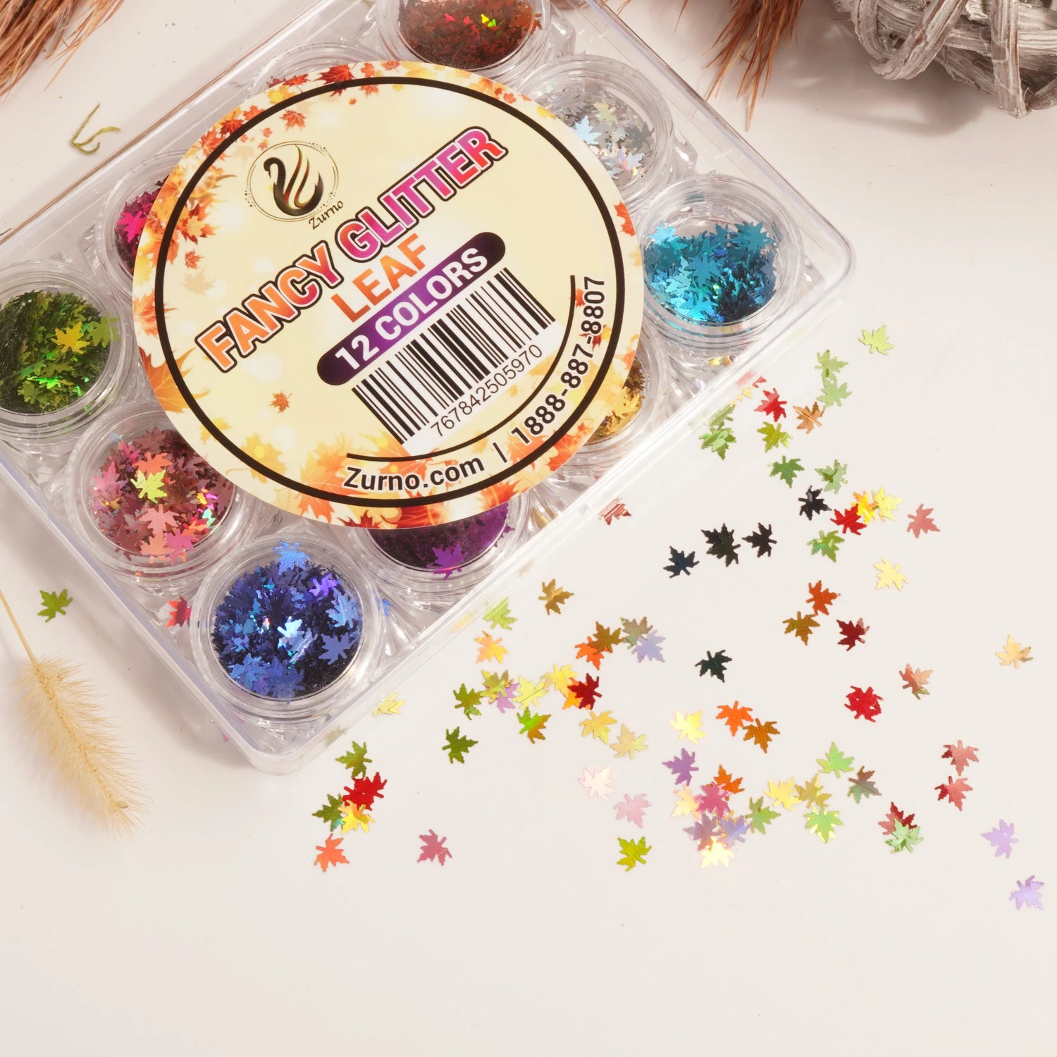 [CLEARANCE - NO REFUND/NO RETURN] FANCY GLITTER - 12 Colors (LEAF)