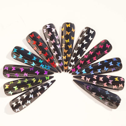 [CLEARANCE - NO REFUND/NO RETURN] Nail Art Butterfly Glitter - 3 Sets