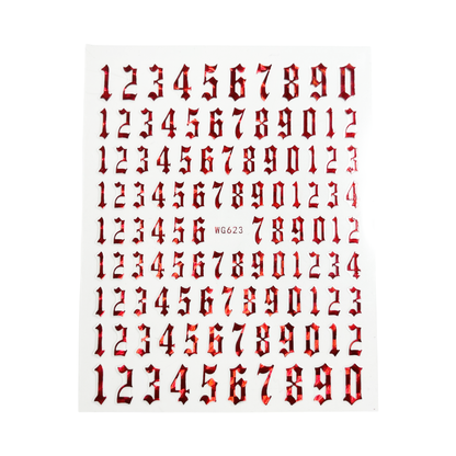 CLEARANCE (NO REFUND/ NO RETURN) - OLD ALPHABET NUMBER STICKER - 6 Colors