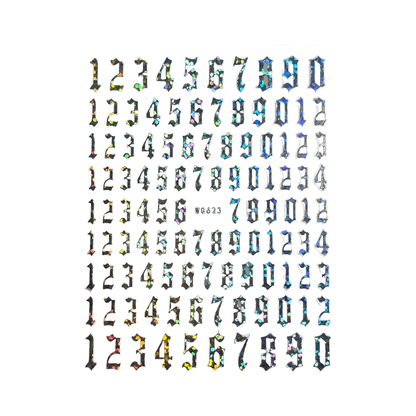CLEARANCE (NO REFUND/ NO RETURN) - OLD ALPHABET NUMBER STICKER - 6 Colors